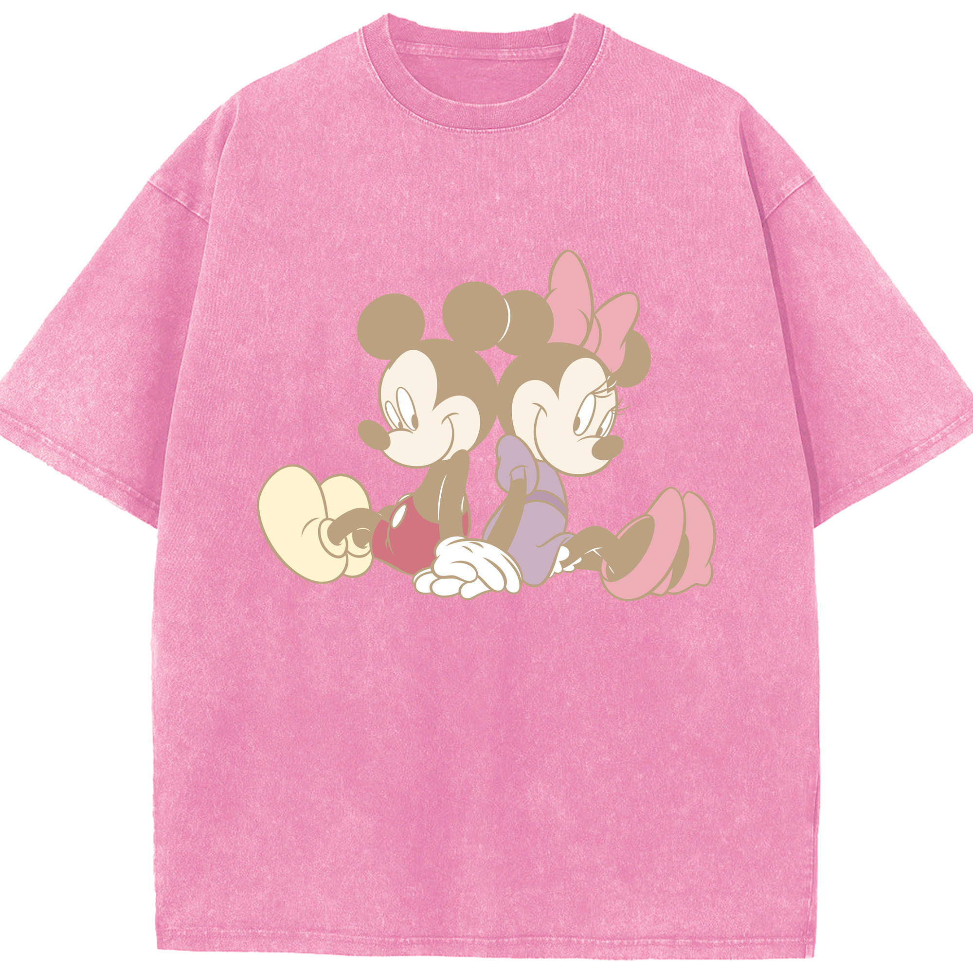 （画像用） ミッキーマウス Mickey Mouse 綿100% ヴィンテージ風 半袖Tシャツ（フロントプリント）